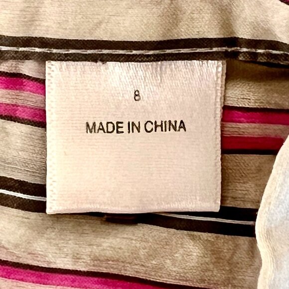 Tommy Bahama Womens Striped Button-Up Shirt Size 8 Cotton & Silk Blend EUC - Picture 5 of 16